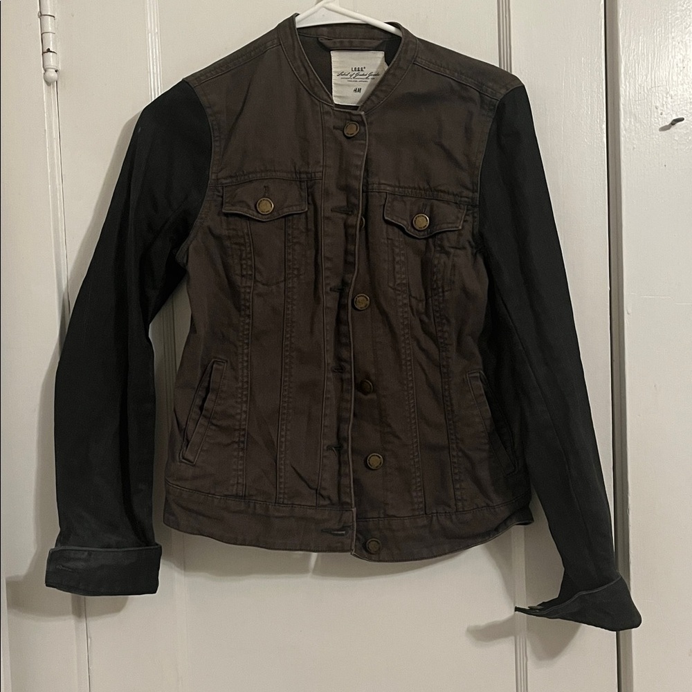 H&M Army Green & Black Denim Jacket